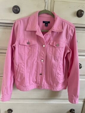 Chaps Pink Denim Jacket - Size Med